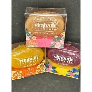 553	RARE NOS Vitabath Naturals Bar Soap; honeysuckle, wildberry, Camomile Honey